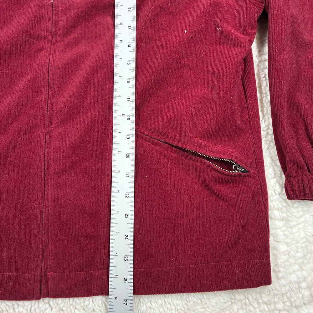 Graff Vintage Jacket Womens Medium Red Full Zip Corduroy USA Made Zip Pockets - Picture 6 of 8